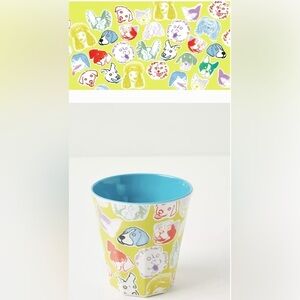 Anthropologie Melamine Tumbler Dogs Print.